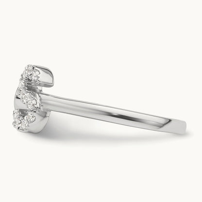 Initial S Adjustable Ring, 0.15 ct tw Lab-Grown Diamond