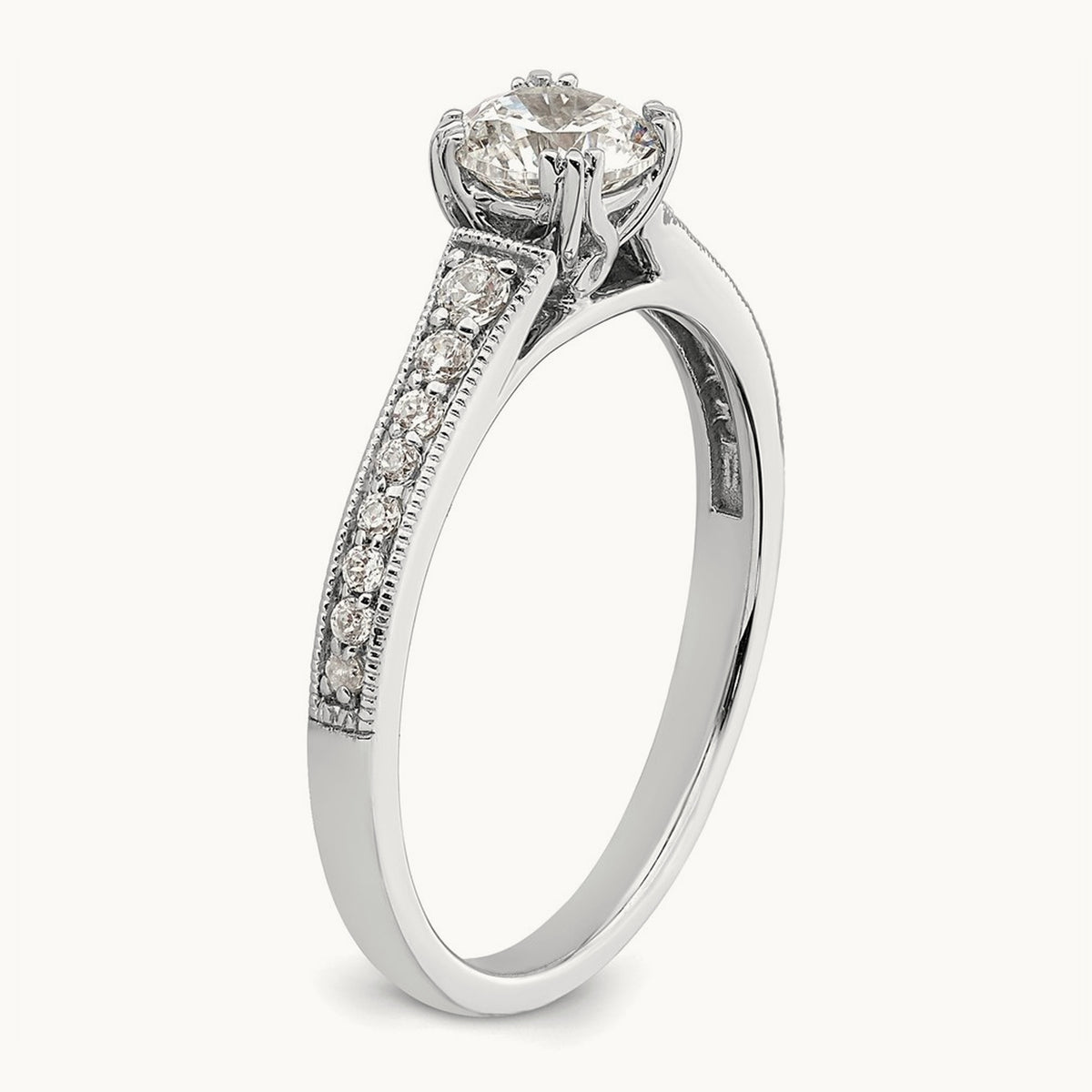 1/2ct Round Semi-Mount Engagement Dia Ring, 14K White Gold