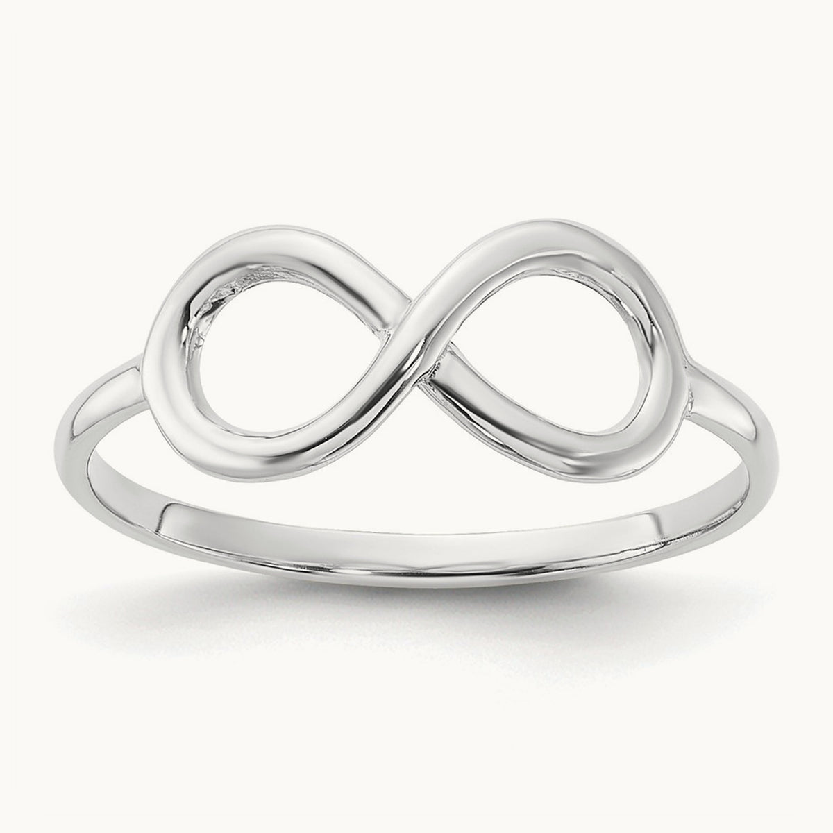 Polished Infinity Ring — 14K White Gold, 7