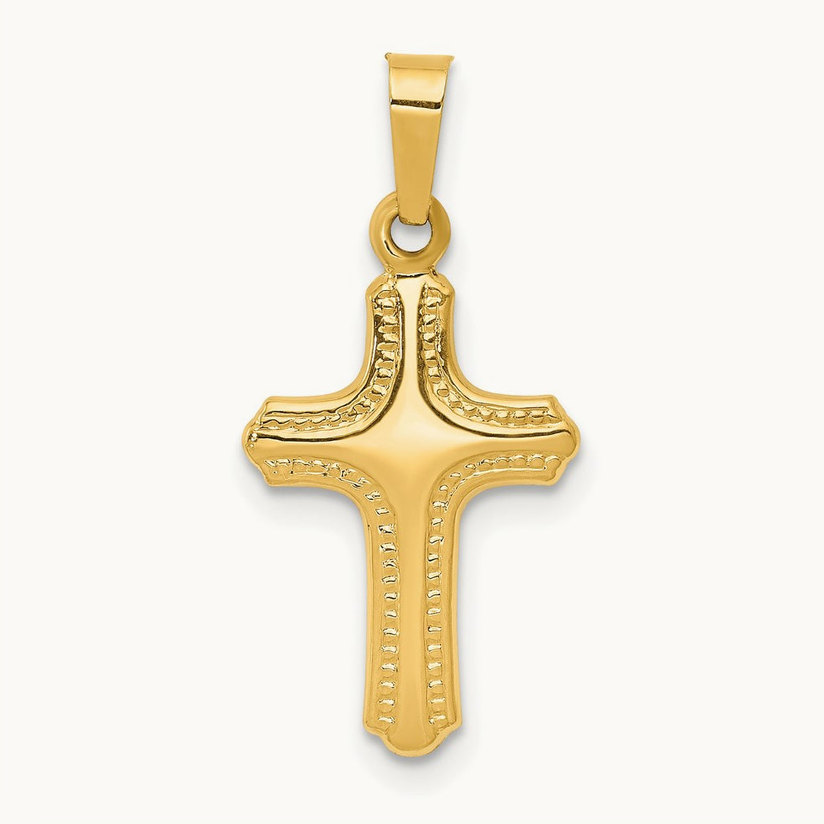 Polished and Textured Cross Pendant — 22.85mm