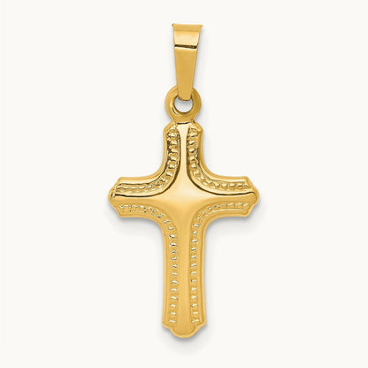 Polished and Textured Cross Pendant — 22.85mm