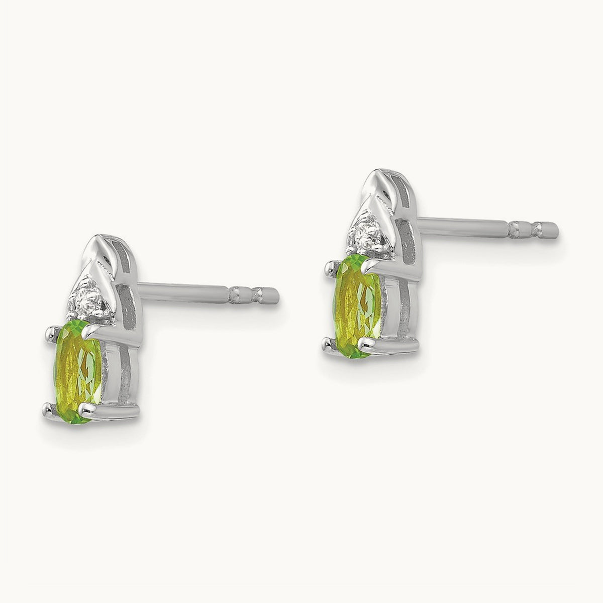 Peridot and Diamond Post Earrings — photo set