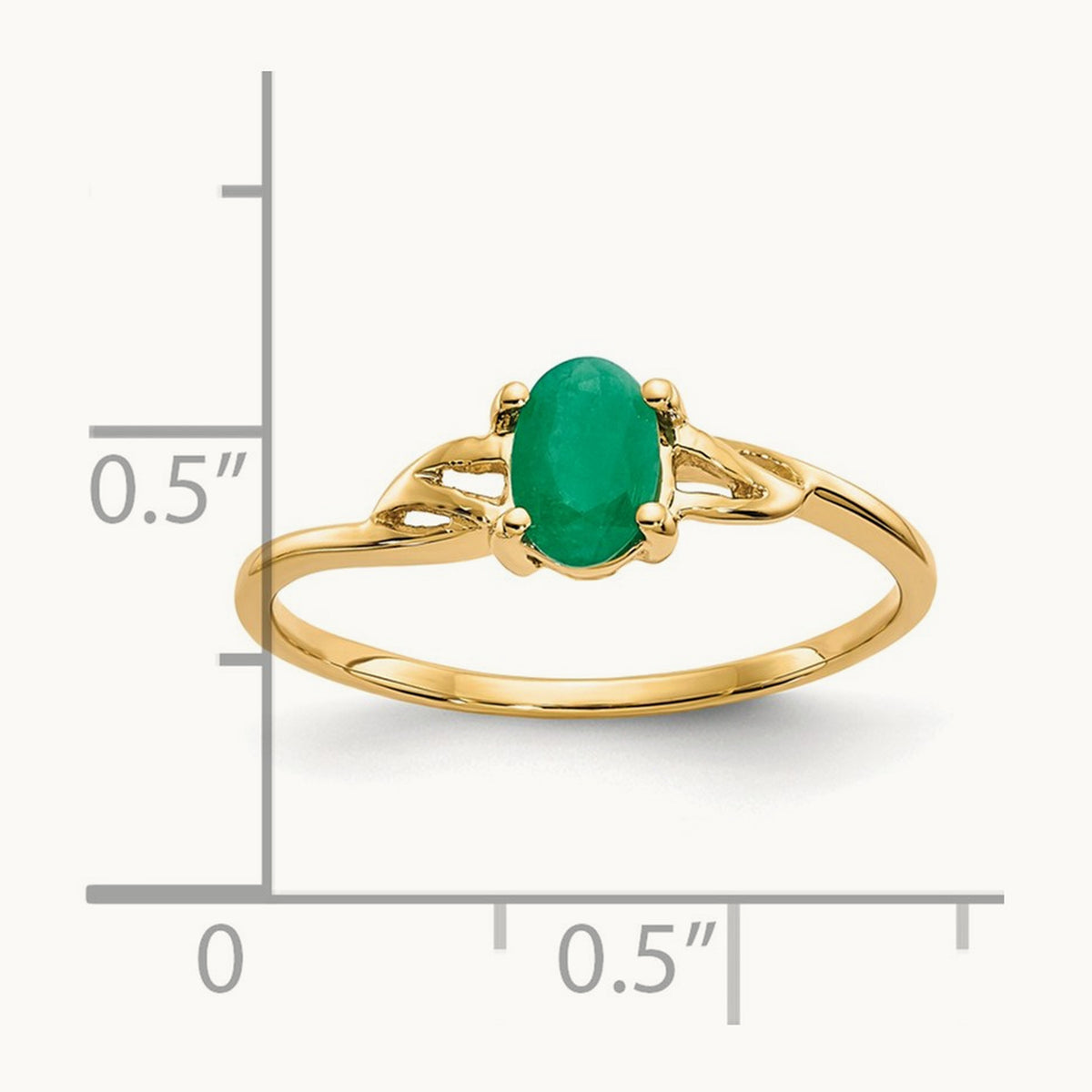 Emerald Birthstone Ring, 14K