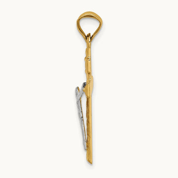 Crucifix Pendant, 14K Two-tone