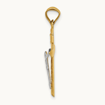Crucifix Pendant, 14K Two-tone