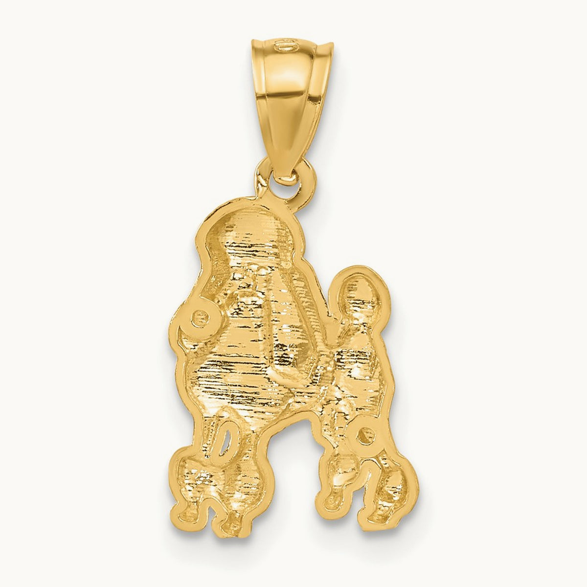 Diamond-cut Poodle Pendant, 14K