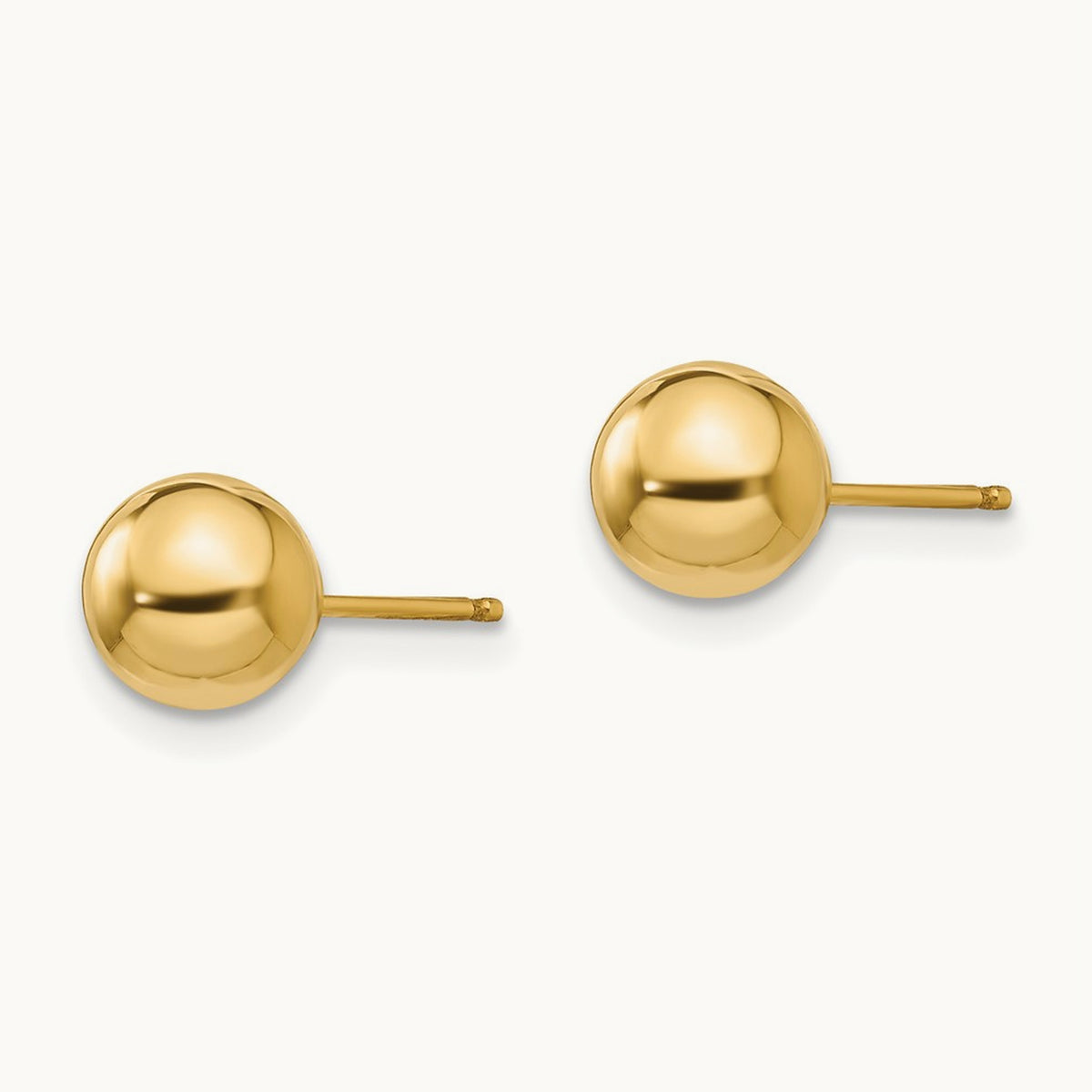 Polished Ball Post Earrings — 14K Yellow Gold, 6mm