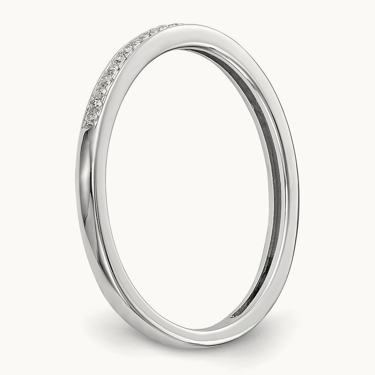 Set of 2 White Gold Diamond Wedding Band, 10K