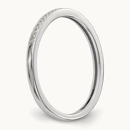 Set of 2 White Gold Diamond Wedding Band, 10K