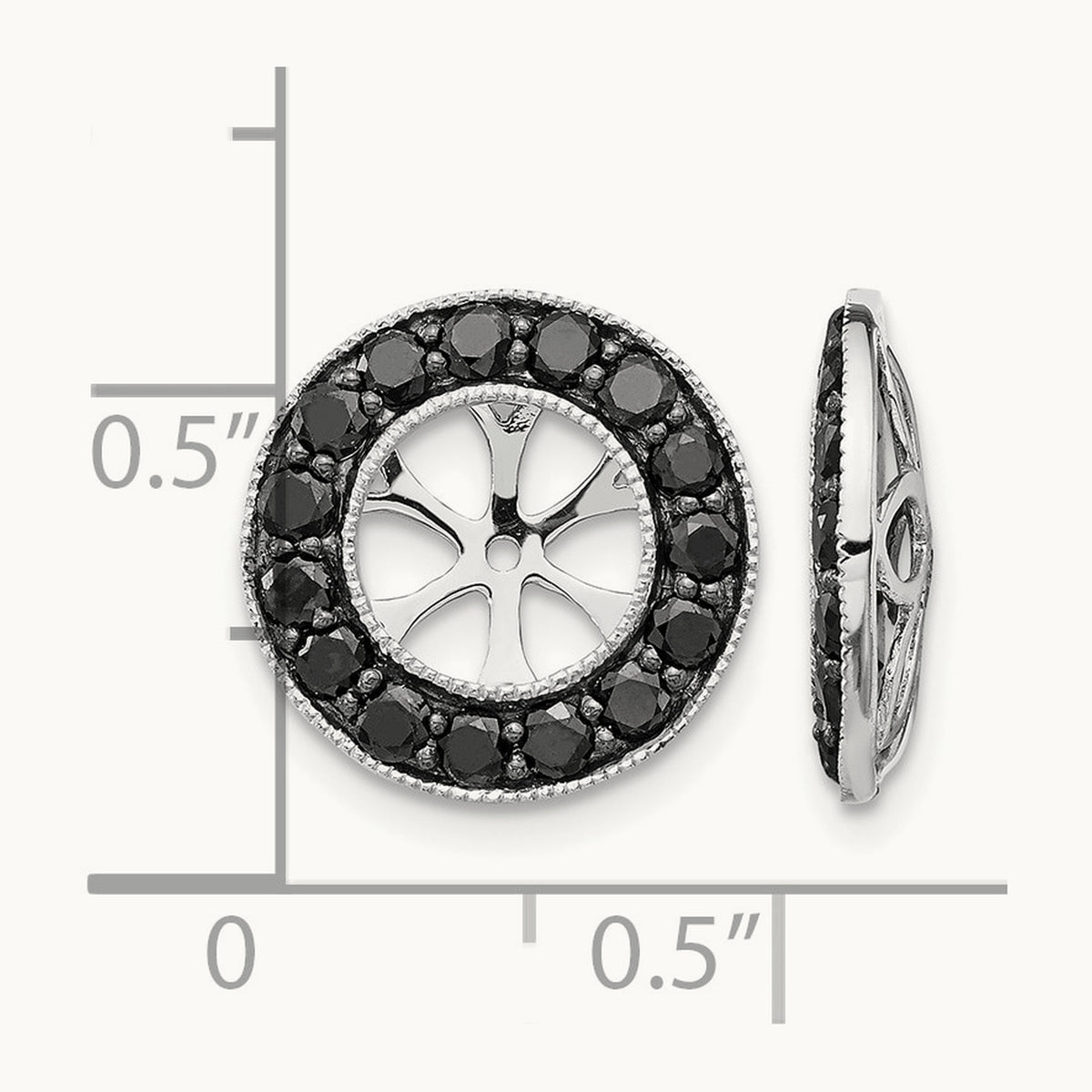 Black Diamond Earring Jackets — 14mm, 1.01 ct