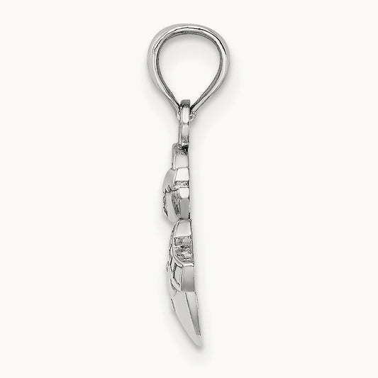 Snowman Charm — 14K White Gold