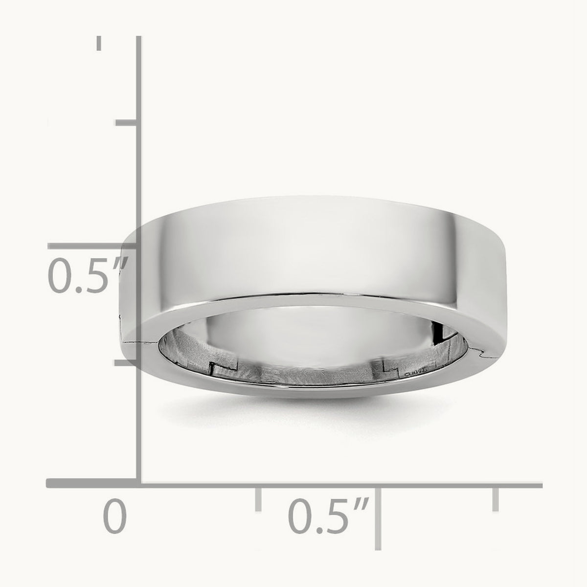 CLIQ Hinged Flat Wedding Band, 6mm, 14K White Gold