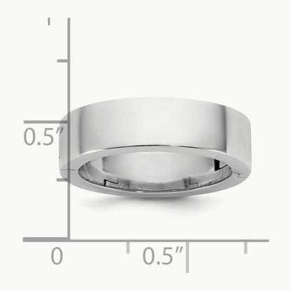 CLIQ Hinged Flat Wedding Band, 6mm, 14K White Gold