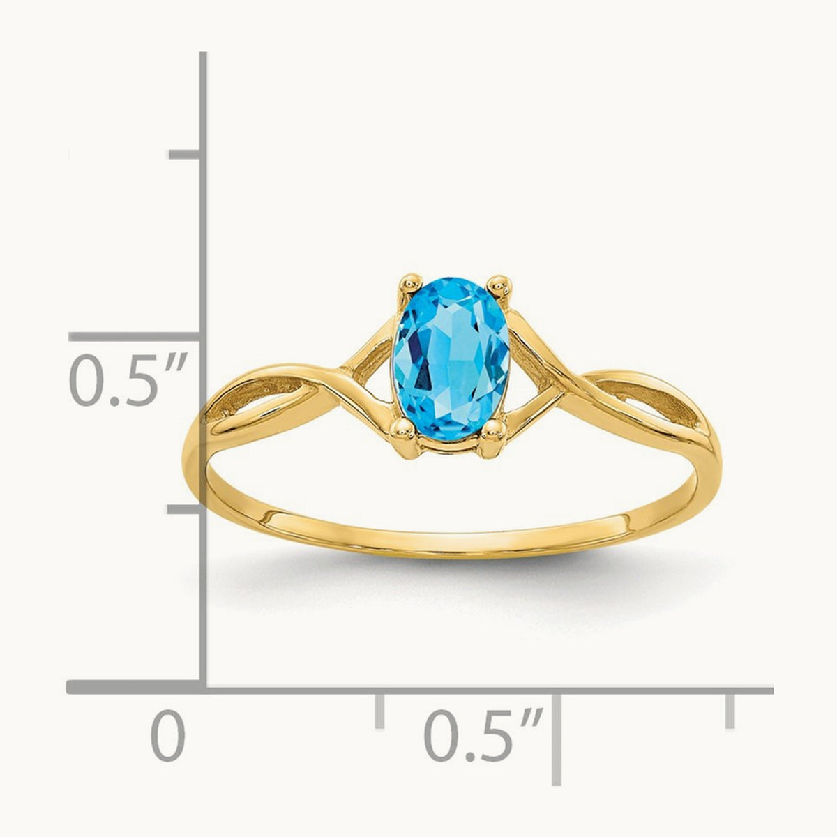 Blue Topaz Birthstone Ring, 14K