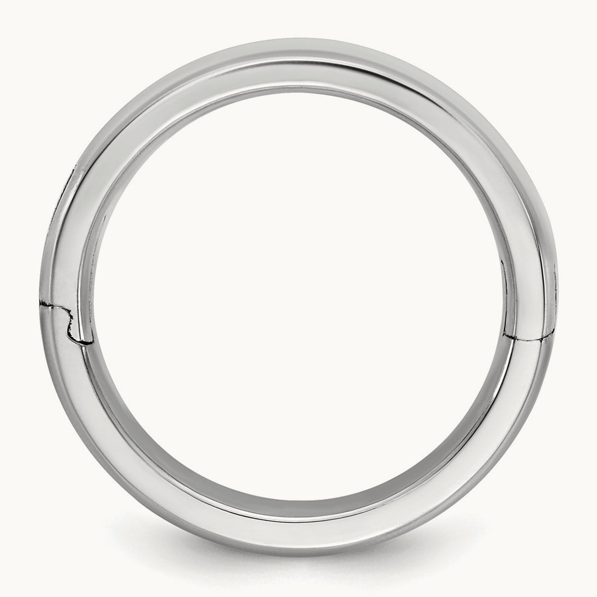 CLIQ Hinged Beveled Edge Wedding Band, 6mm, 14K White Gold