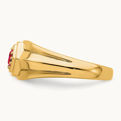 Ruby Mens Ring, 14K