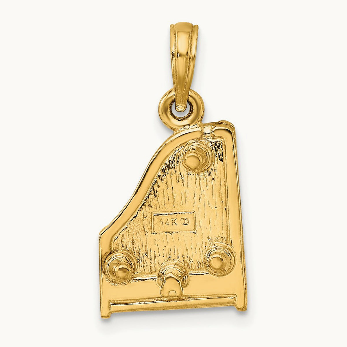 3-D Top Opens Grand Piano Charm — 14K Yellow Gold