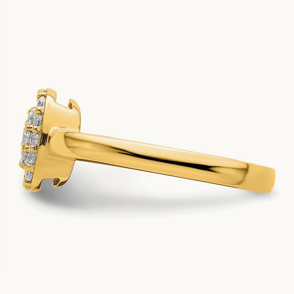 Square Halo Ring — 14K Yellow Gold, 7