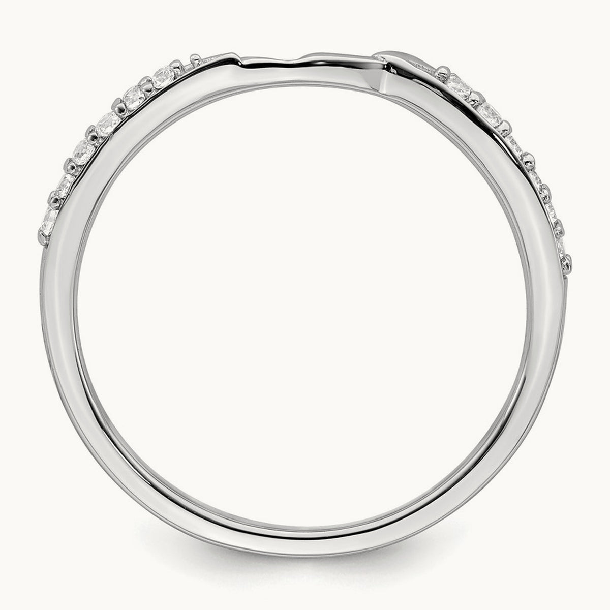 Contoured Diamond Band, 10K White Gold