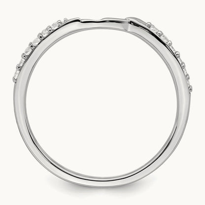 Contoured Diamond Band, 10K White Gold
