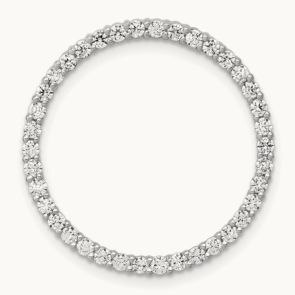 Diamond Circle Chain Slide — 14K White Gold, 22.75mm
