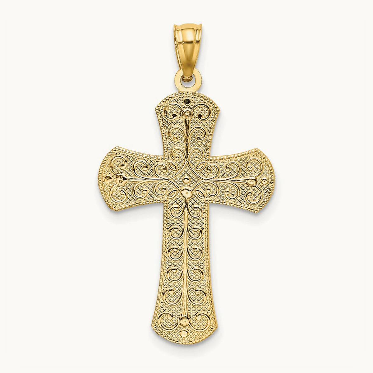 Polished 2 Level Cross Pendant — 35.25mm