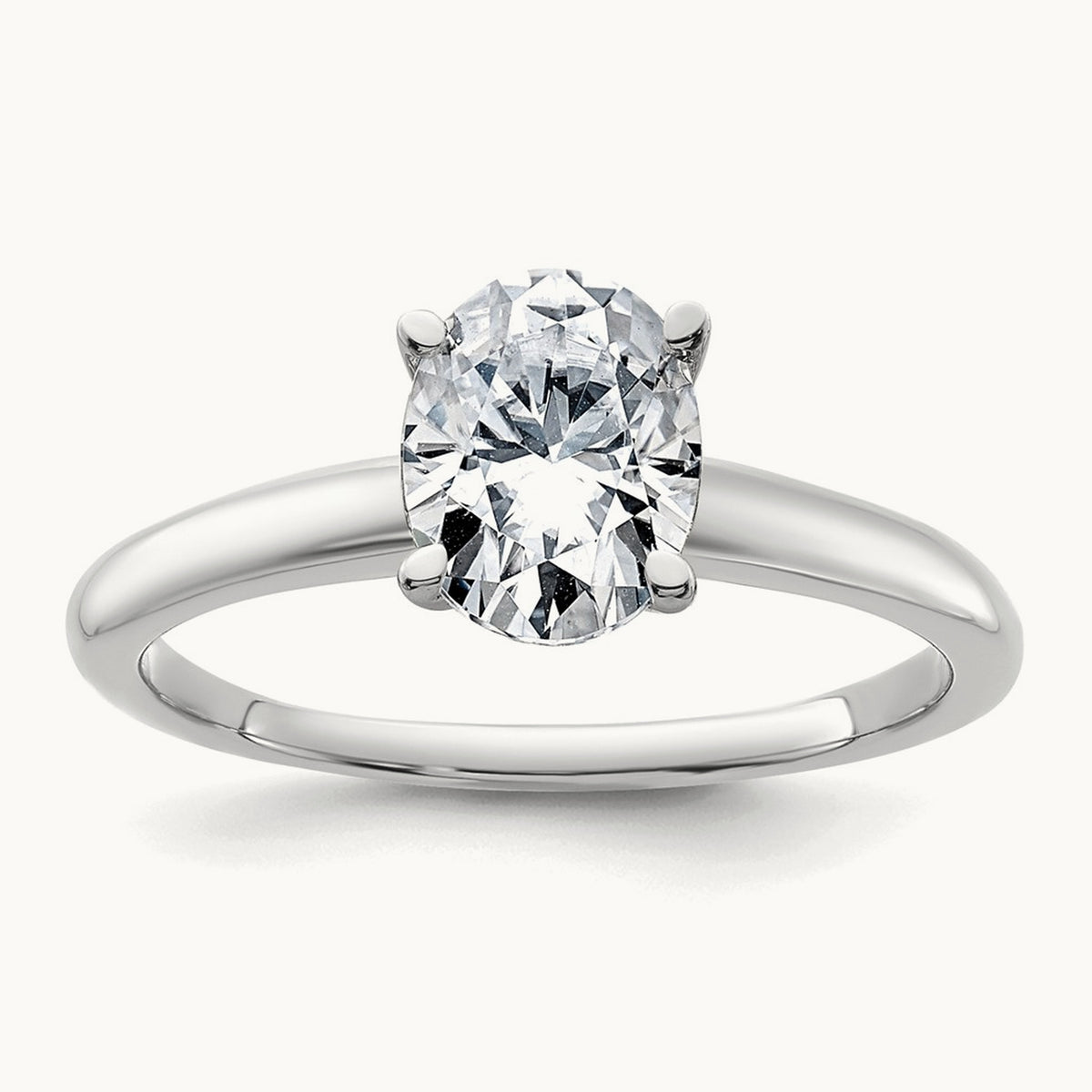 Oval Solitaire Engagement Ring, 0.50-5.00 ct tw Lab-Grown Diamond — 1 1/4 ct, 14K White Gold