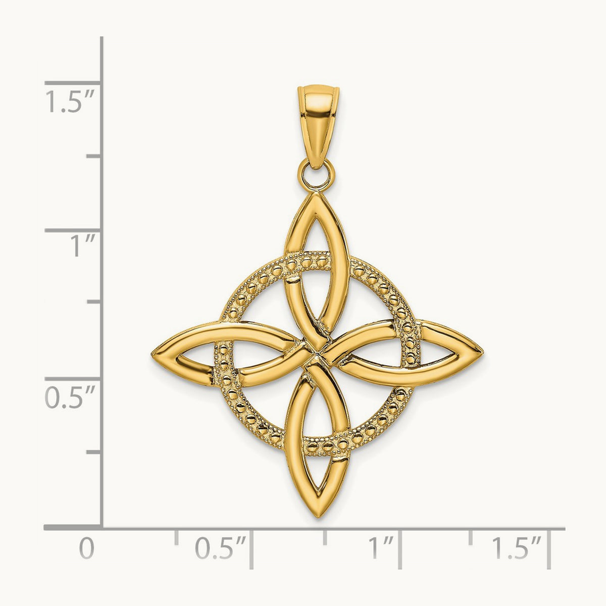 Large Celtic Eternity Knot Charm, 14K
