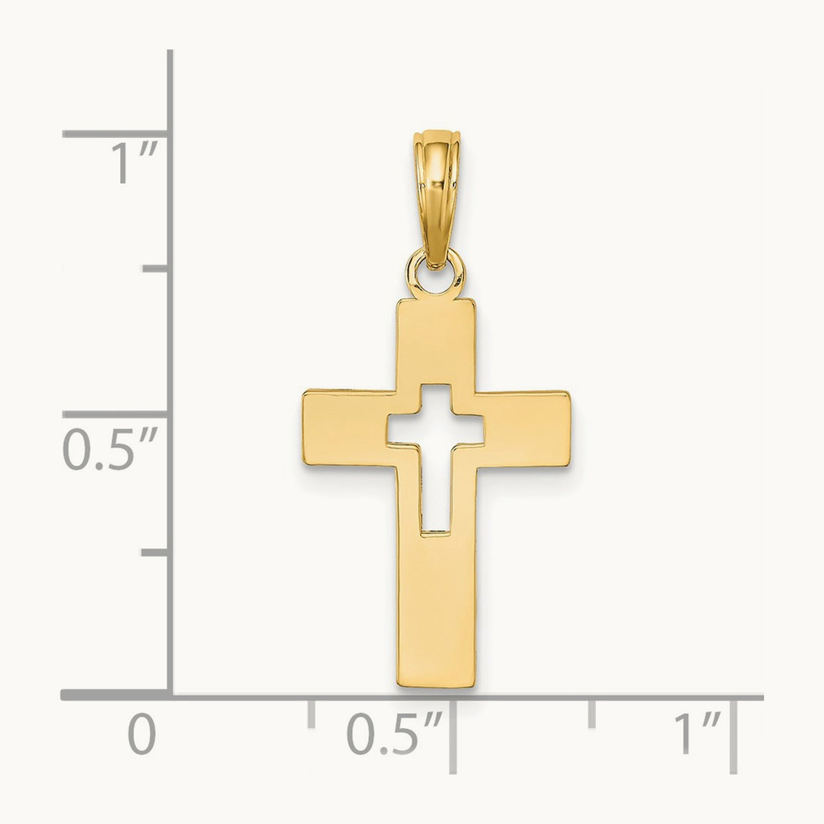 Polished Cut-Out Cross Charm — 22.9mm