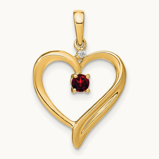 Garnet and Diamond Heart Pendant — photo set