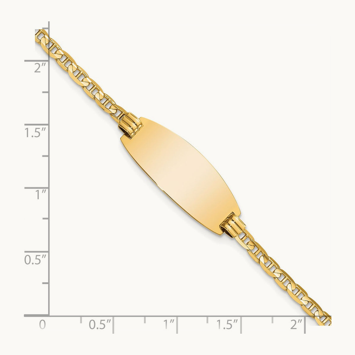 Oval Anchor ID Bracelet — 14K Yellow Gold, 7mm