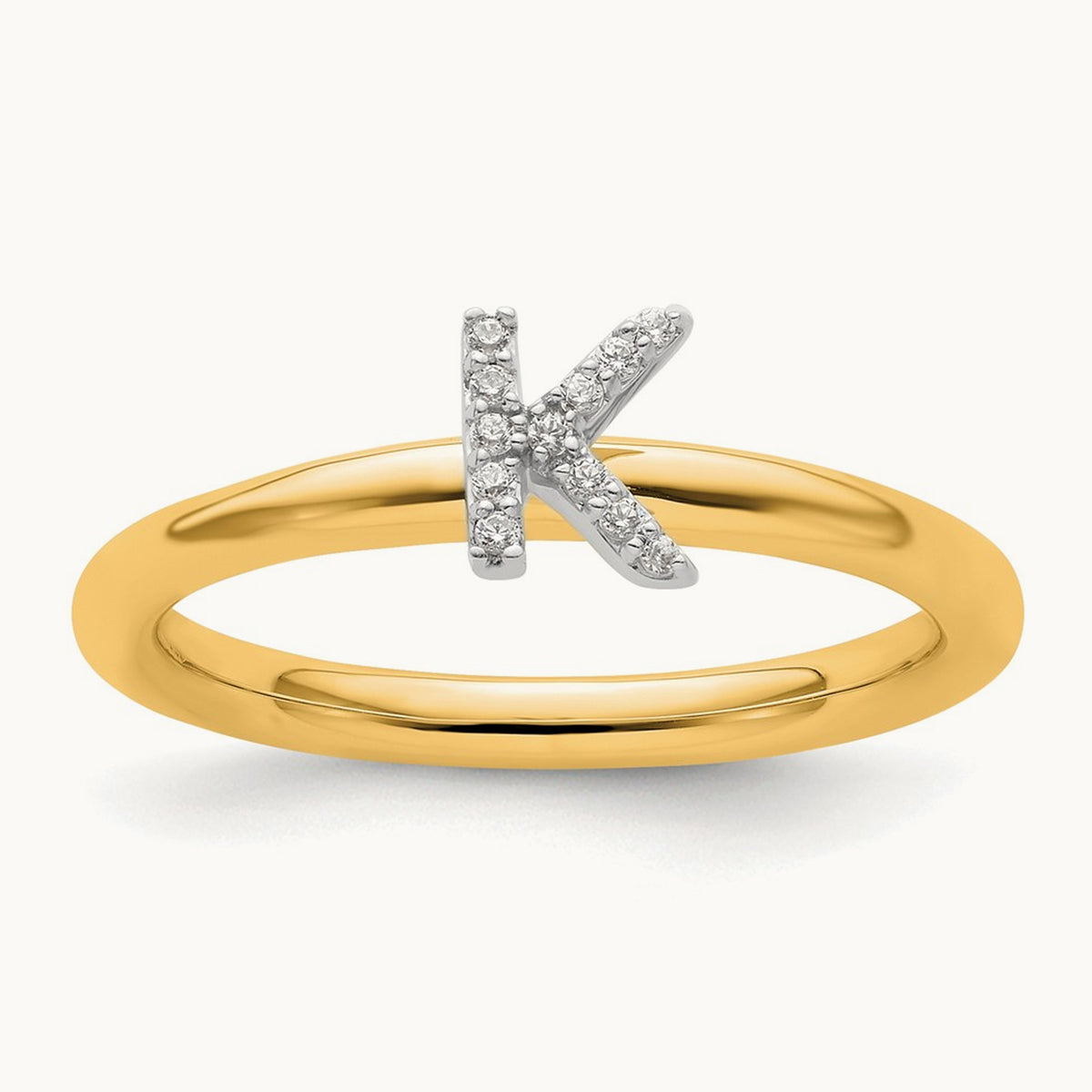 Stackable Diamond Ring — 14K Yellow Gold, K