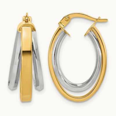 Polished Tapered Oval Hoop Earrings — Leslie's — photo set