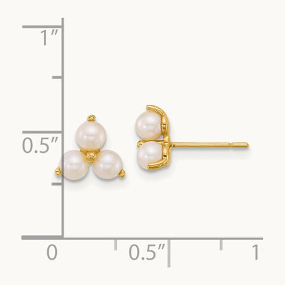 Polished Freshwater Cultured Pearls Post Earrings, 14K