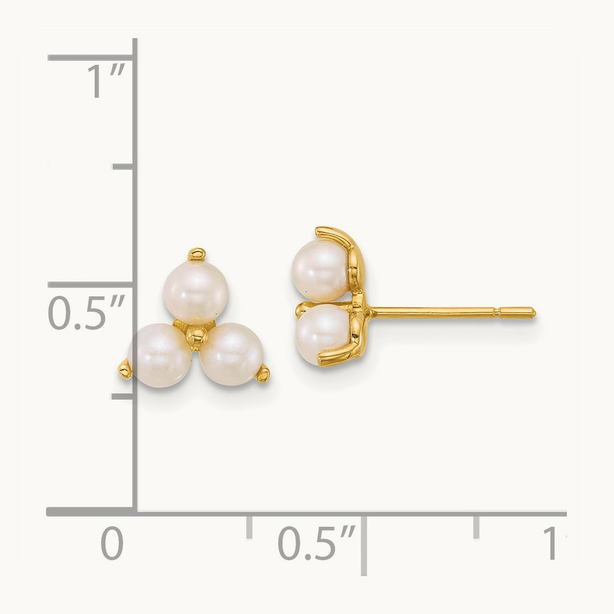 Polished Freshwater Cultured Pearls Post Earrings, 14K