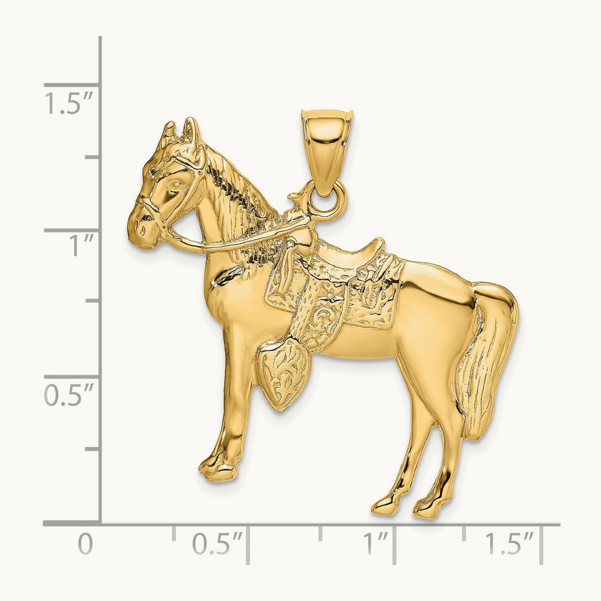Horse w/ Saddle Charm, 14K