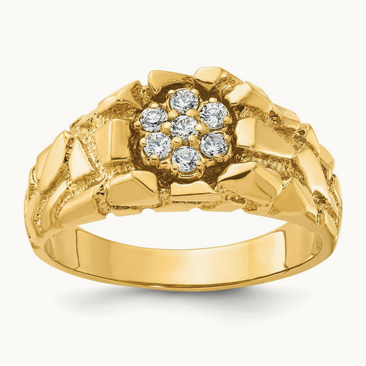Men's Cluster Nugget Ring, 0.25 ct tw Lab-Grown Diamond