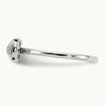 Diamond Bow Ring, 14K White Gold