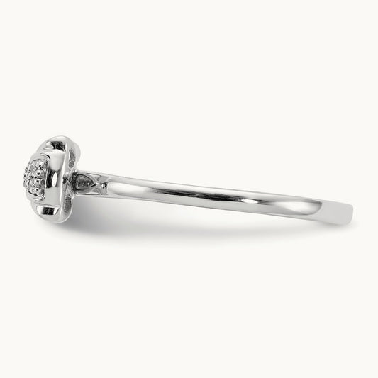 Diamond Bow Ring, 14K White Gold