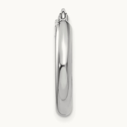 Single 14k White Gold Polished Hoop Earring