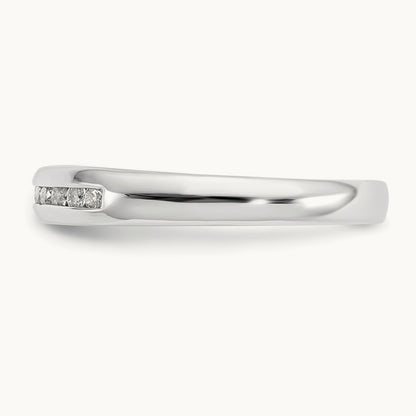 11-Stone Diamond Channel Band, 14K White Gold
