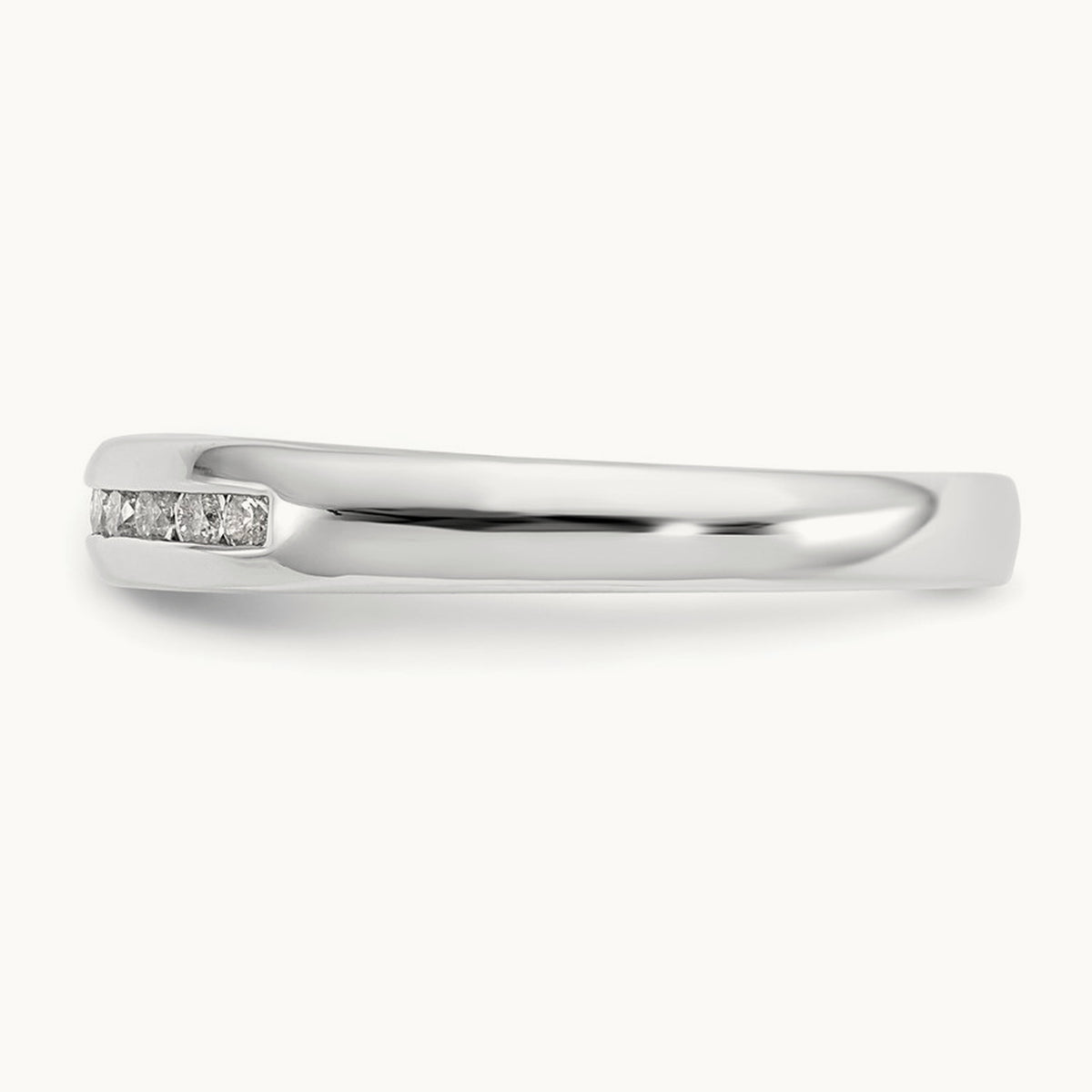 11-Stone Diamond Channel Band, 14K White Gold