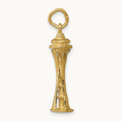 3D Space Needle Charm, 14K