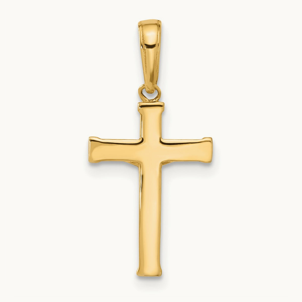 D/C Crucifix Cross Pendant, 14K with White Rhodium