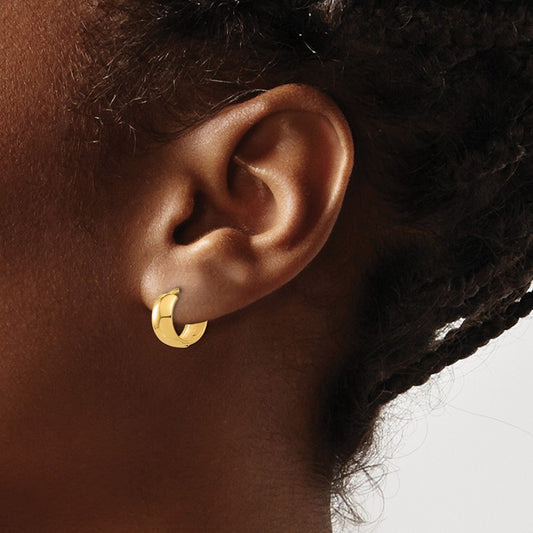 Polished Hinged Huggie Hoop Earrings — 5mm