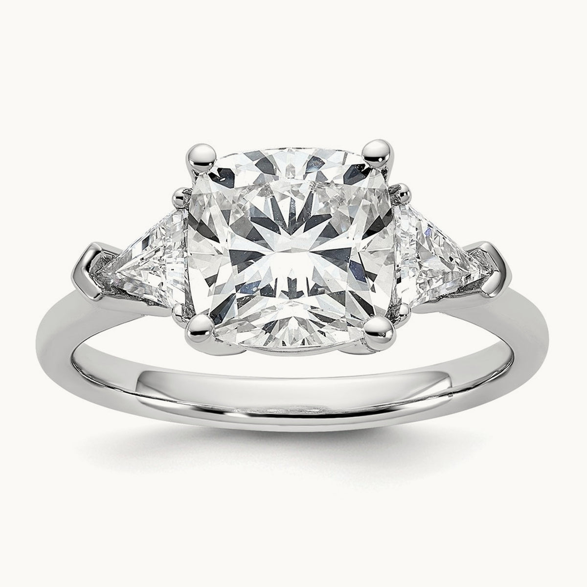 Triangle Cushion Semi-Mount Engagement Ring, 0.50-1.00 ct tw Lab-Grown Diamond — 5/8 ct, 14K White Gold