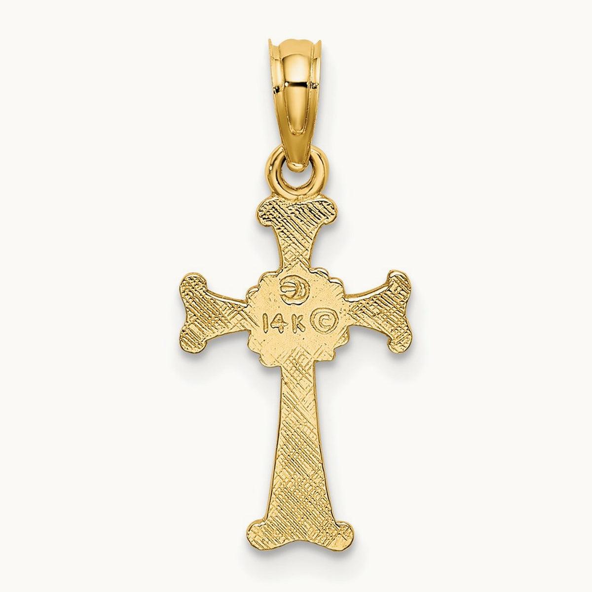 4-Leaf Clover Cross Charm, 14K