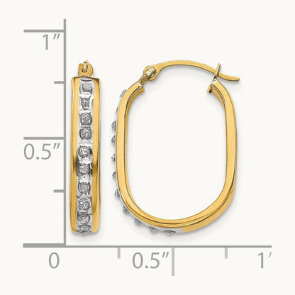 Diamond Fascination Diamond Dust/Accent Hoop Earrings, 14K