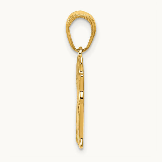 Sitting Cat Pendant, 14K