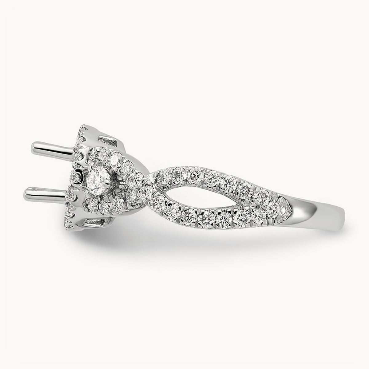 Round Semi-Mount Engagement Ring, 0.75 ct tw Lab-Grown Diamond